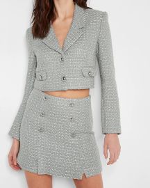 Cropped Tweed Jacket at Express