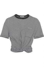 Cropped Twist-front T-shirt by T by Alexander Wang at The Outnet