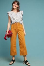 Cropped Wide-Leg Chino Pants at Anthropologie