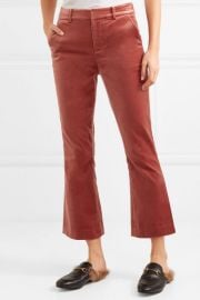 Cropped cotton-blend velvet flared pants at Net A Porter