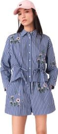 Cropped embroidered striped shirt at Nordstrom