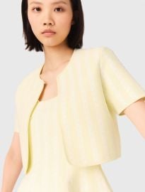 Cropped fancy knit cardigan Yellow Orange For Women at Maje