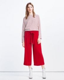 Cropped flowing culottes at Zara