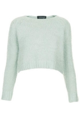 Cropped fluffy sweater at Topshop