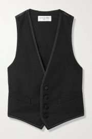 Cropped grain de poudre wool and silk-satin vest at Net a Porter