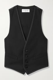 Cropped grain de poudre wool and silk-satin vest by Saint Laurent at Net a Porter