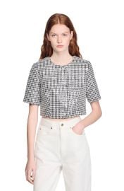 Cropped houndstooth tweed jacket at Nordstrom