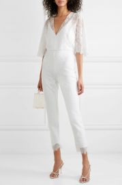 Cropped lace jumpsuit at Net a Porter