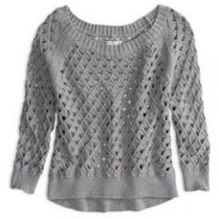 Cropped open stitch sweater at American Eagle