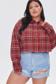 Cropped plaid shirt at Forever 21