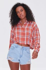 Cropped plaid shirt at Forever 21