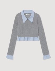 Cropped trompe-loeil sweater - Sweaters Cardigans Paris at Sandro