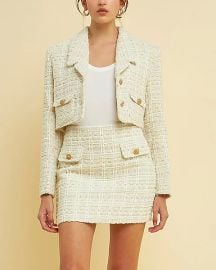 Cropped tweed blazer at Express