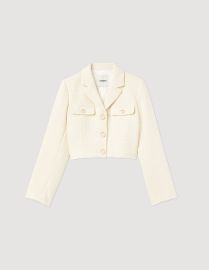 Cropped tweed button-up jacket - Jackets Blazers Paris at Sandro