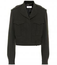 Cropped wool gabardine jacket at Mytheresa