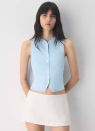 Croquet Sweater Vest in Villa Blue at Aritzia