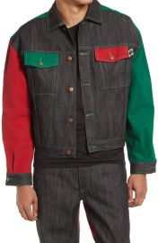 Cross Colours Gender Inclusive Colorblock Cotton Denim Jacket at Nordstrom