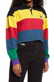 Cross Colours Multi Stripe Crop Rugby Pullover at Nordstrom