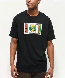 Cross Colours x Skate Nation Ghana Label Black T Shirt at Zumiez