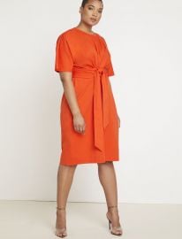 Cross Front Flutter Sleeve Dress at Eloquii