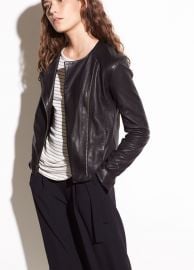 Cross Front Leather Jacket for Women at Vince