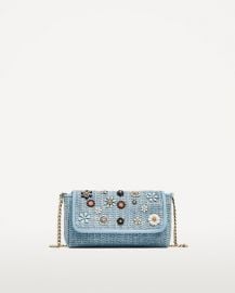 Crossbody bag with flowers at Zara