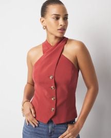 Crossover Halter Vest White House Black Market at White House Black Market