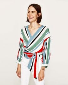 Crossover Striped Top at Zara