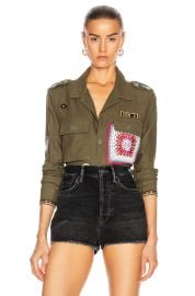 Crotchet Patch Military Top at Forward