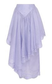 Crush Lace-Trimmed Linen-Silk Midi Skirt By Zimmermann at Moda Operandi