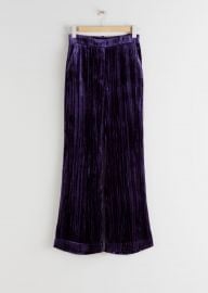 Crushed Velvet Kick Flare Trousers at & Other Stories