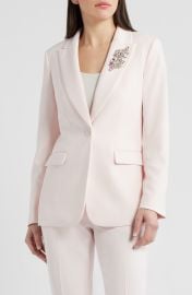 Crystal Brooch One Button Blazer at Nordstrom Rack