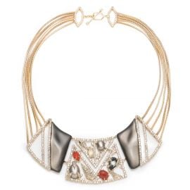 Crystal Ecrusted Mosaic Lace Bib Necklace at Alexis Bittar