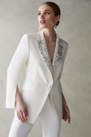 Crystal Embellished Collar Tailored Jacket at Karen Millen