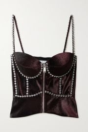 Crystal-Embellished Metallic Twill Bustier Top by Area at Net A Porter