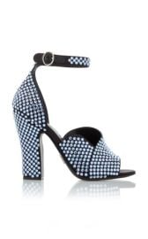 Crystal-Embellished Satin Sandals by Prada at Moda Operandi