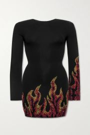 Crystal-Embellished Stretch-Jersey Mini Dress by Alexandre Vauthier at Net A Porter