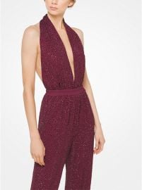 Crystal-Embroidered Matte-Jersey Bodysuit by Michael Kors Collection at Michael Kors