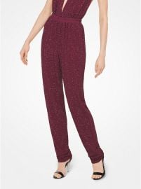 Crystal-Embroidered Matte-Jersey Pants by Michael Kors Collection at Michael Kors