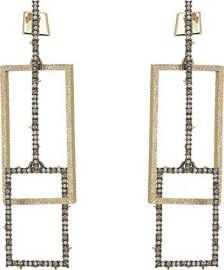 Crystal Encrusted Brutalist Link Post Earring at Alexis Bittar