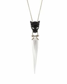 Crystal Encrusted Panther Pendant Necklace, 31\