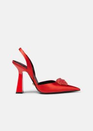 Crystal La Medusa Satin Sling-Back Pumps for Women  US Online Store at Versace