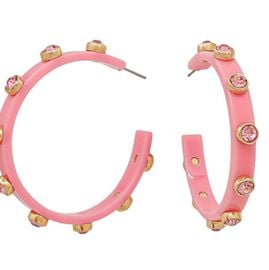 Crystal Station Acetate Hoops Dusty Pink K McCarthy at K. McCarthy