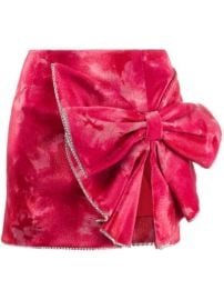 Crystal Trim Sculpted Bow Miniskirt by Area at Nordstrom