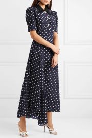 Crystal-embellished polka-dot silk-georgette maxi dress at Net A Porter