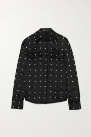 Crystal-embellished satin blouse at Net a Porter