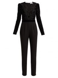 Crystal-embellished velvet jumpsuit at Matches