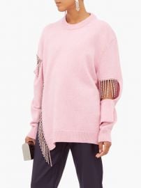 Crystal-fringed wool sweater at Matches