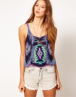 Crystallised tank by Free People at Asos