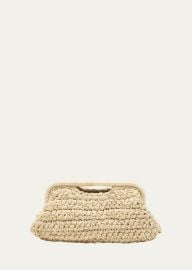 Cult Gaia Aurora Large Raffia Clutch Bag - at Bergdorf Goodman